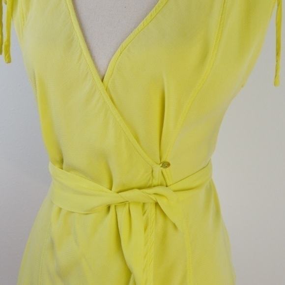Bobeau Priya Rayon Wrap Blouse, Lemon Yellow, Size Small - Picture 3 of 8